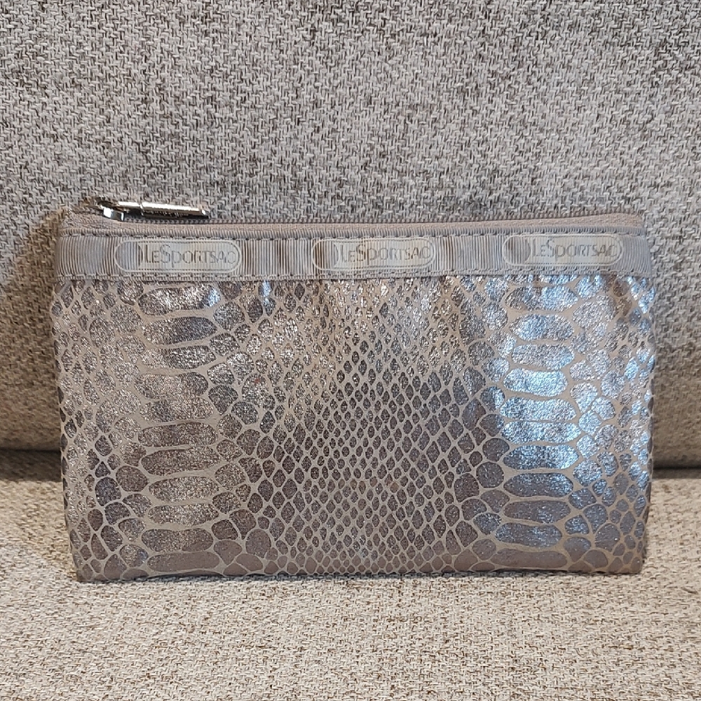 LeSportSac Shimmer Snake Print Pouch 6.5"x3.75" Used